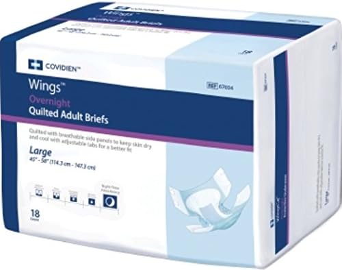 حفاضات كوفيدين وينغز الليلية للبالغين مع تصميم مبطن 18 قطعة حجم كبير أزرق