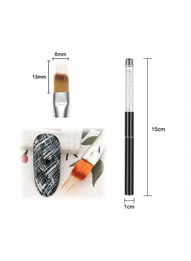 LWBTOSEE 2pcs Ombre Nail Brush for Nail Art Gradient Painting Rhinestone Handle Drawing UV Gel Pen Manicure Nail Art Brush Tool (Black&White) - Image 2