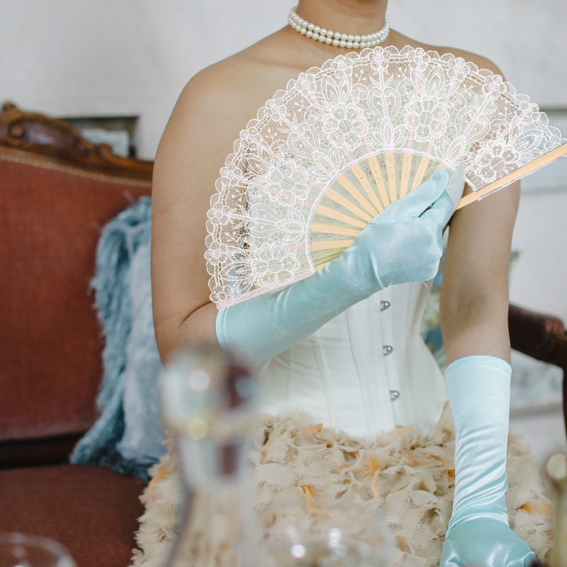 1 Set of Lace Wedding Umbrella Wedding Decoration Lightweight Lace Fan Bridal Umbrella Prop - Image 5