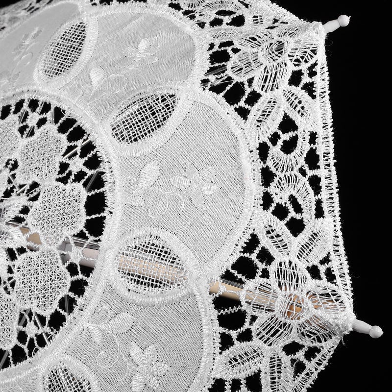 1 Set of Lace Wedding Umbrella Wedding Decoration Lightweight Lace Fan Bridal Umbrella Prop - Image 3