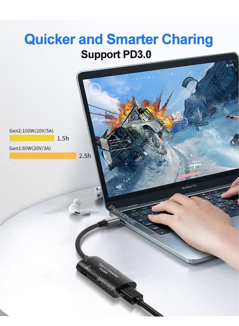 SYOSI USB C to Slim Tip Adapter, PD3.0 Fast Multi-Port Charging for Convert Lenovo Square Slim Tip to Type-C Power, USB-IF, CE & RoHS Certified, Fit for Lenovo Thinkpad MacBook Chromebook - Image 4