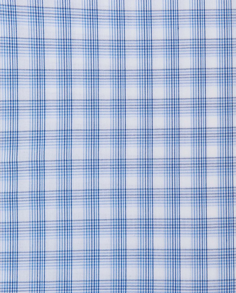 كاميتشسما قميص كاروهات بأكمام طويلة بقصة ضيقة من البوبلين