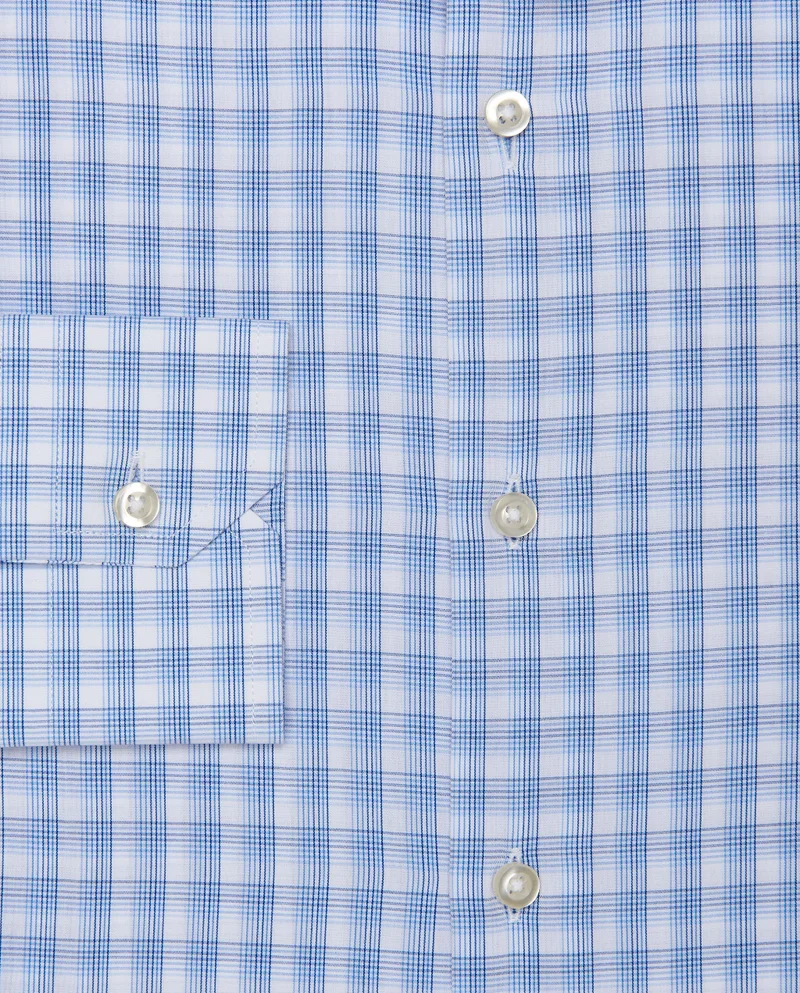 كاميتشسما قميص كاروهات بأكمام طويلة بقصة ضيقة من البوبلين