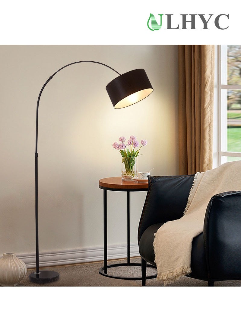 ULHYC Floor Lamp LED Vertical Retro Curved Pole Lamp, Dimmable Adjustable Height, Marble Base, For Living Room Office Bedroom, 12W Tri-color LED Bulb  - Image 2