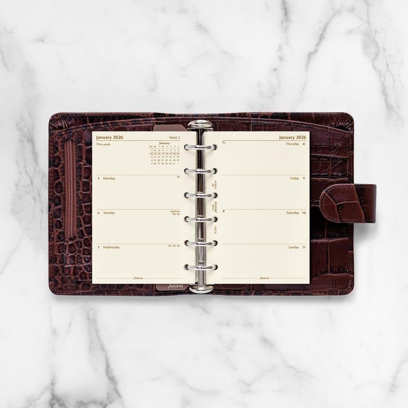 FILOFAX إعادة تعبئة مفكرة فيلوفاكس، حجم جيب، عرض أسبوعي، ورق قطن كريمي، غير مخطط، إنجليزي، 2026 (C68224-26) - Image 5
