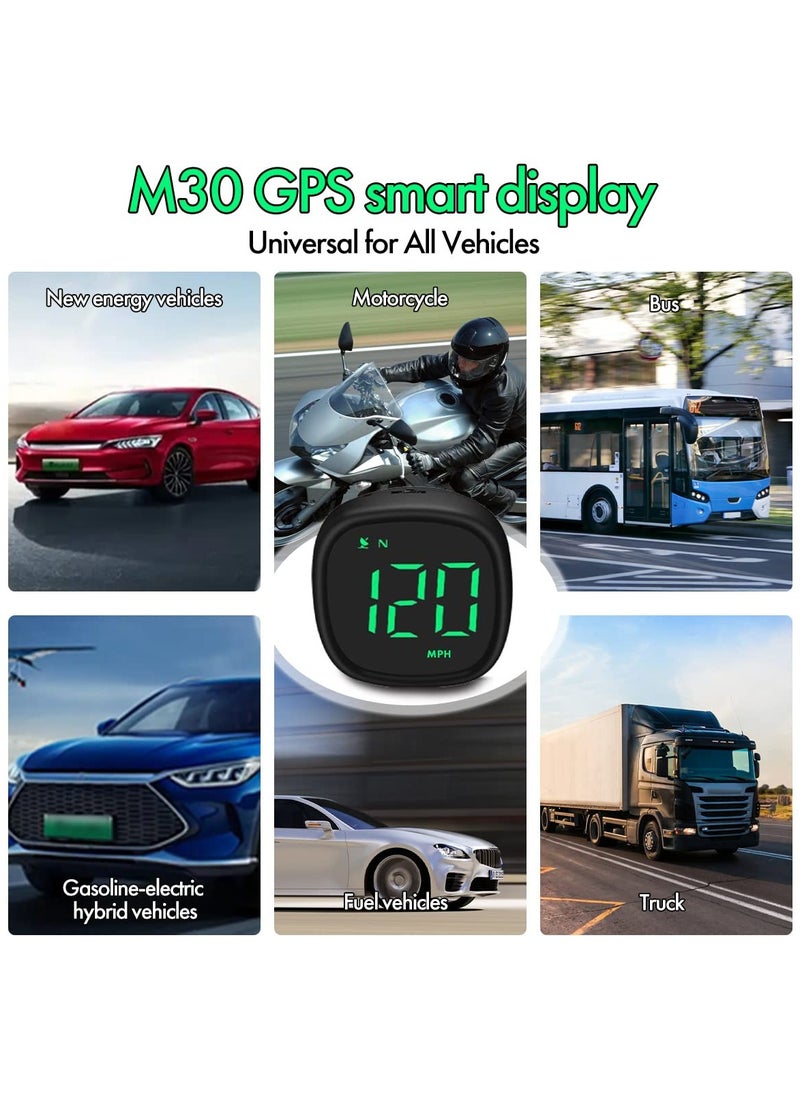 SYOSI - Universal USB Digital Speedometer with Compass 2" Car GPS HUD Head Up Display in MPH KMH Overspeed Alarm Fatigue Driving for All Vehicles Mini Sized - Image 1