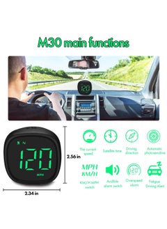 SYOSI Universal USB Digital Speedometer with Compass 2" Car GPS HUD Head Up Display in MPH KMH Overspeed Alarm Fatigue Driving for All Vehicles Mini Sized  - Image 2