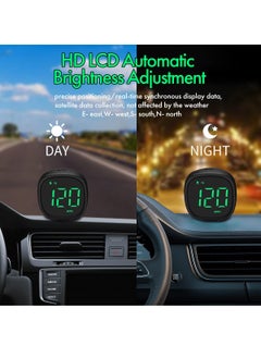SYOSI Universal USB Digital Speedometer with Compass 2" Car GPS HUD Head Up Display in MPH KMH Overspeed Alarm Fatigue Driving for All Vehicles Mini Sized  - Image 3