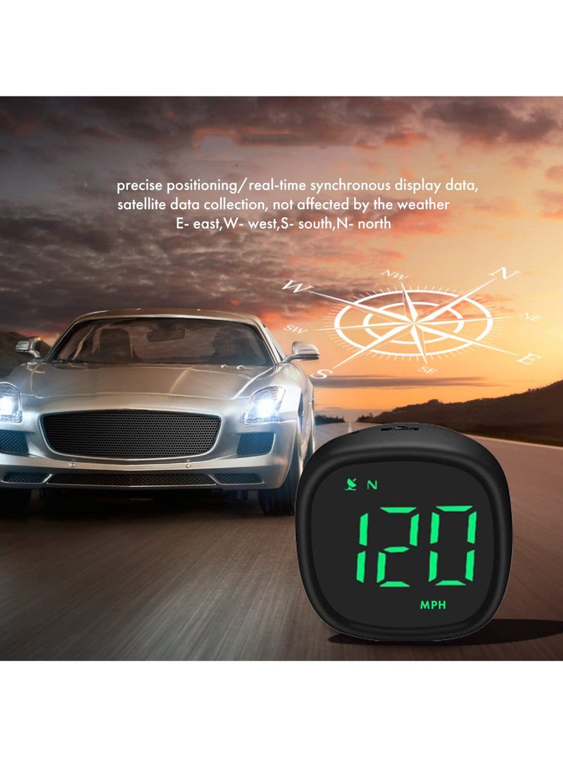 SYOSI - Universal USB Digital Speedometer with Compass 2" Car GPS HUD Head Up Display in MPH KMH Overspeed Alarm Fatigue Driving for All Vehicles Mini Sized - Image 1