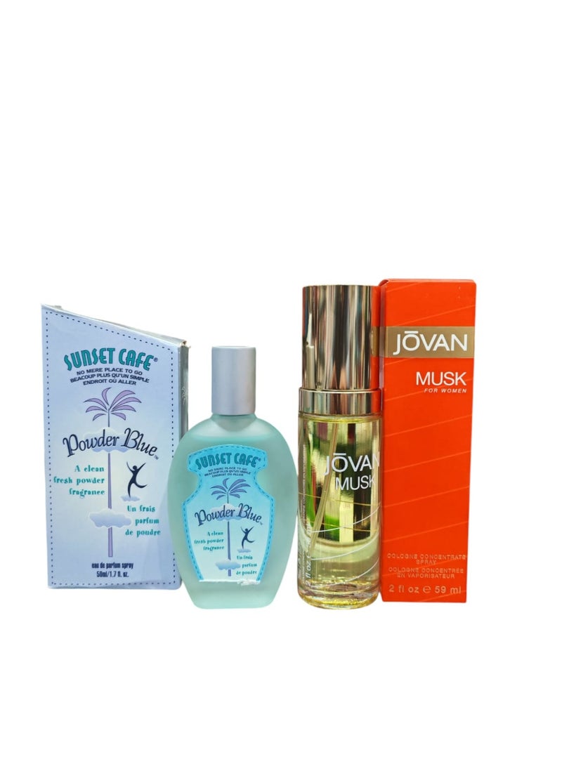 sunset Powder Blue edP 50 ml jovan Musk 59 ml - Image 1