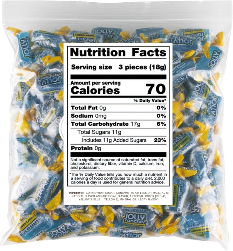 Mima Jolly Ranchers Hard Candy Blue Raspberry - 1.5 lb Gluten Free Individually Wrapped Treats - Image 2