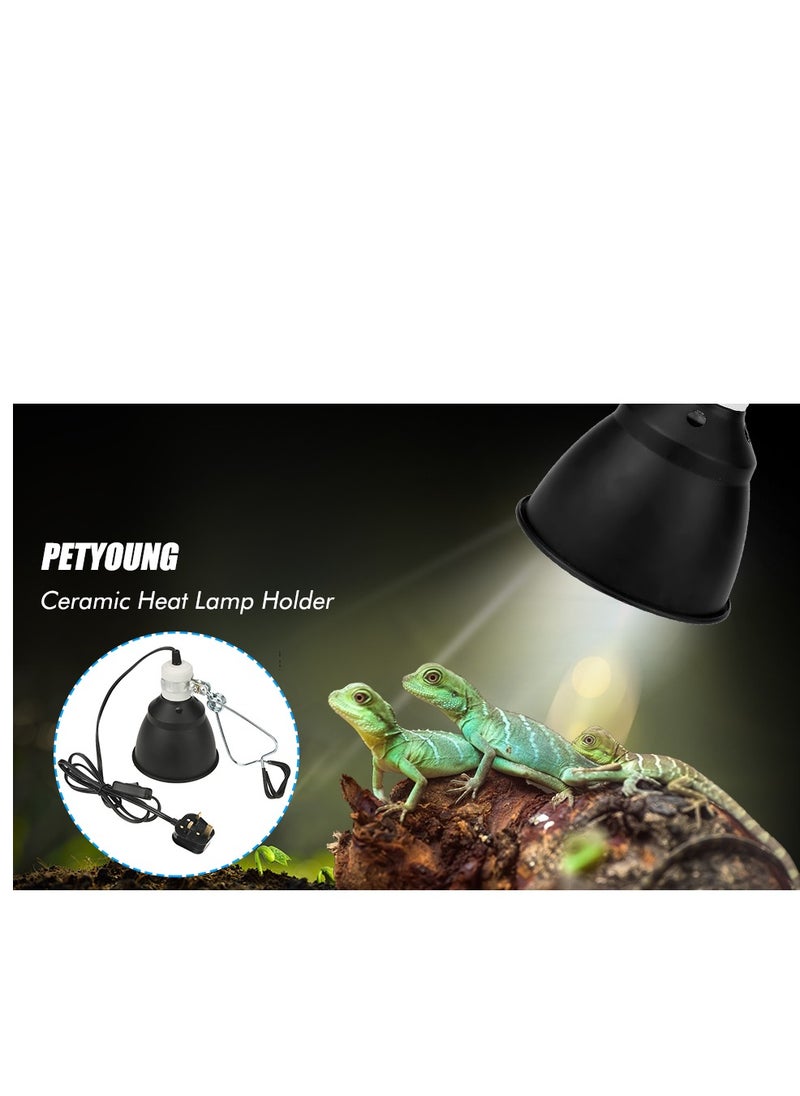 E27 Reptile Turtle Heat UVA/UVB Bulb Lamp Light Holder, 300W Reptile Heating Lighthouse for Chicken Brooder Basking-UK Plug