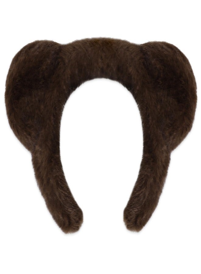 ACO-UINT Brown Bear Ears Headband, Animal Ears Head Band Adult Cute Bear Headband Bear Head Band for Washing Face, Fluffy Animal Hairband for Halloween Cosplay - Image 1