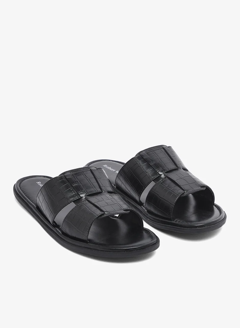 Croc Emboss Casual Slider Sandals