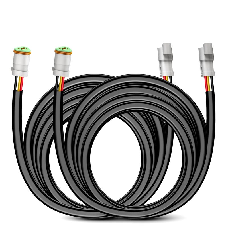 Nilight Nilight 2PCS 16 AWG 10 Feet 3 Pin DT Connector Wiring Harness Extension Kit Plug and Play for Dual Light Mode Off Road LED Pod Light Bar DRL Driving Auxiliary Reverse Boat Light, 2 Year Warranty  - Image 1