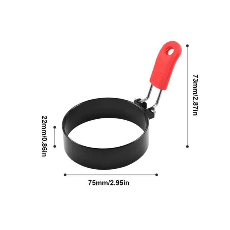 Perfect Round Egg Ring 3 Inch Red and Orange Non-stick Breakfast Tool - Effortless Release Coating for Uniform Sandwiches and Burgers in Home Kitchens - Image 3