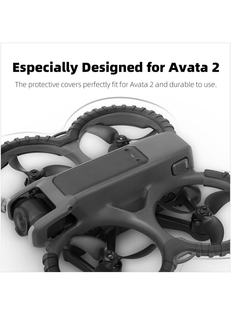 SOLARAE Propeller Guard Protector Accessories for DJI Avata 2, 2Pcs Fly Combo Protective Cover Ring, Anti-Collision Scratch-proof Drone Prop Bumper, Drone Protective Bumper for DJI Avata 2, Black - Image 4