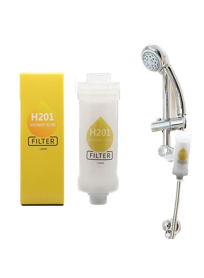 Shower Soaker, Vitamin C Head Filter, Hard Water Softener, Chlorine and Fluoride Purification Filtration with Beads, Healthy Skin, Easy Install (lemon scent)  - Image 1