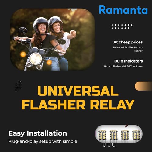 Ramanta Universal Bike Hazard Flasher Blinker Waterproof 18 Patterns Flasher Relay with 4 LED Indicator Bulbs - CROSS PIN | LED Turn Signal Indicator Light (Hazard Flasher with 360° Indicator Bulbs) - Image 5