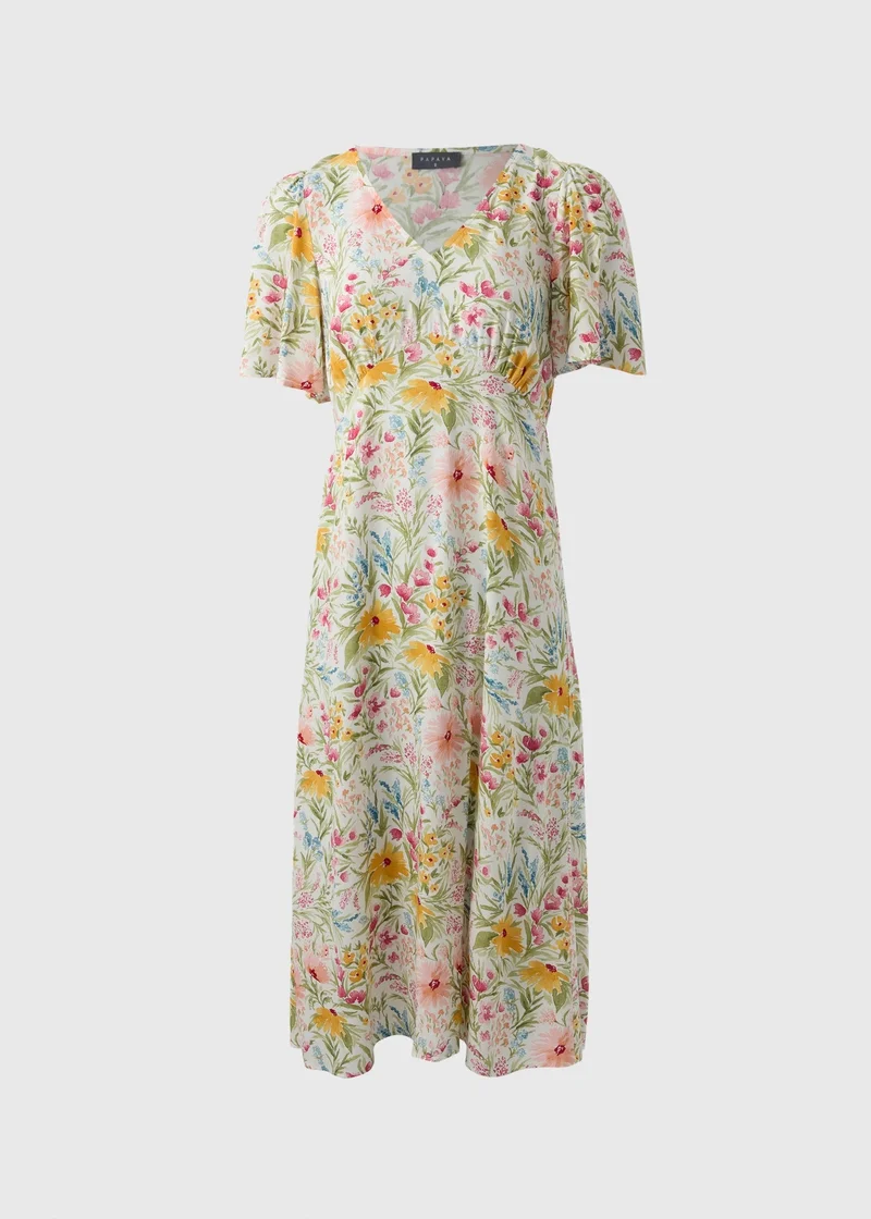 Matalan Multicolour Floral Midi Tea Dress