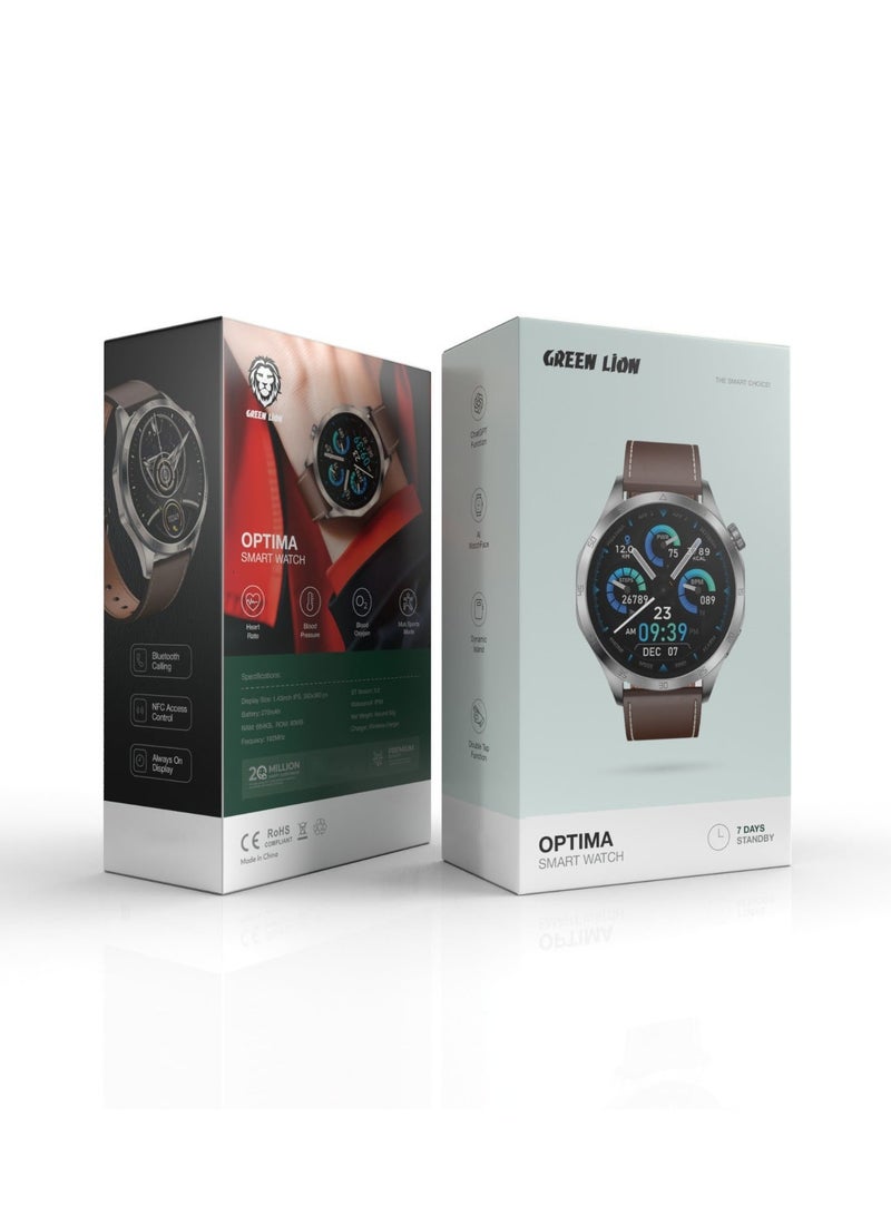 GREEN LION Optima Smart Watch MA20S 1.43inch IPS Screen/7 Days Standby/NFC Access Control/ChatGPT Function - Silver - Image 2