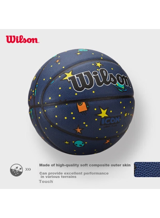 Wilson Icon Series Cosmic Sky Indoor And Outdoor Universal Youth Children'S Ball, Size 5 Basketball - Image 5