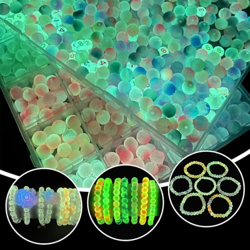 RACIOCK 700 Glow-in-The-Dark Glass Bead Jewelry Kit - Jewelry Making/DIY Crafts, Necklaces, Bracelets, Party Decoration Crystal Glass Beads, Gifts for Woman and Night Sports Enthusiasts - Image 4
