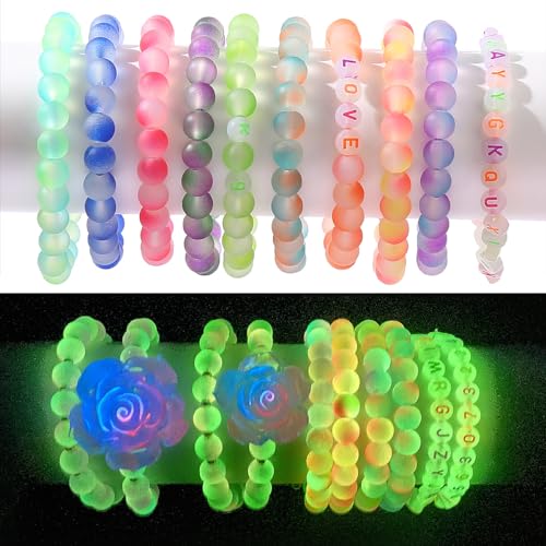 RACIOCK 700 Glow-in-The-Dark Glass Bead Jewelry Kit - Jewelry Making/DIY Crafts, Necklaces, Bracelets, Party Decoration Crystal Glass Beads, Gifts for Woman and Night Sports Enthusiasts - Image 5