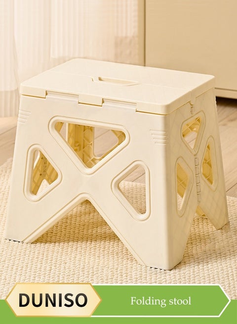 2 قطع من الدرج القابل للطي، مسند قدم سميك محمول، مسند خارجي غير قابل للانزلاق، يمكن حمله باليد، قوي ومت耐، مناسب للمطبخ، الحمام، الحديقة، الهواء الطلق، غرفة المعيشة، 22.5*20.5*20.5 سم