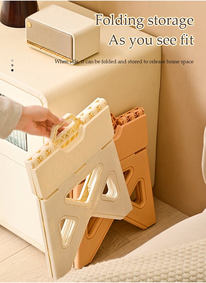 DUNISO - 2 Pcs Folding step stool, portable thick footstool, non slip outdoor stool, can be carried by hand,sturdy and durable, suitable for kitchen, bathroom, garden, outdoor, living room,22.5*20.5*20.5cm - Image 1
