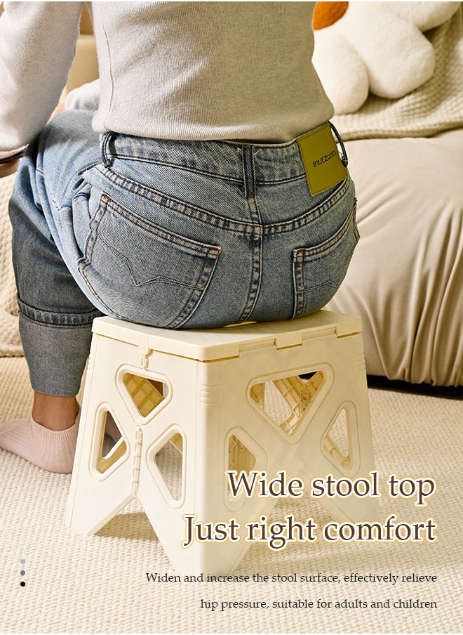 DUNISO - 2 Pcs Folding step stool, portable thick footstool, non slip outdoor stool, can be carried by hand,sturdy and durable, suitable for kitchen, bathroom, garden, outdoor, living room,22.5*20.5*20.5cm - Image 1