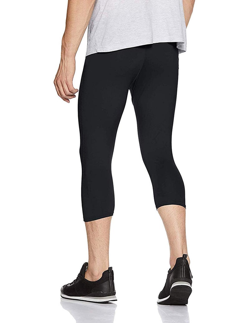 Quada Men's Compression 3/4 Capri Shorts Baselayer Cool Dry Sports Tights Running Yoga Pants (Black, Medium(29-30 Inch Waist)) - Image 3