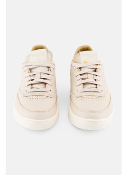 Reebok Women Club C Clean Lace Up Tennis Shoes, Beige  - Image 4