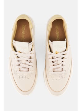Reebok Women Club C Clean Lace Up Tennis Shoes, Beige  - Image 3