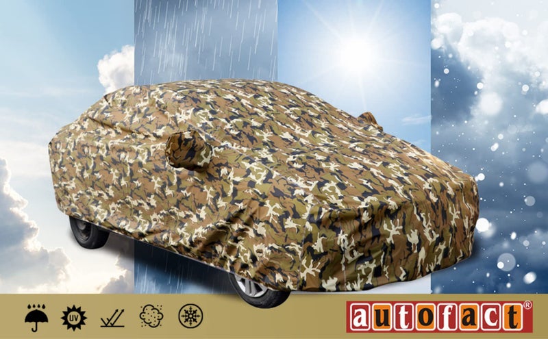 Autofact Waterproof Car Body Cover Compatible with Maruti Wagon r/Wagonr (1999 to 2018) with Mirror Pockets (Camouflage Design) - Image 5