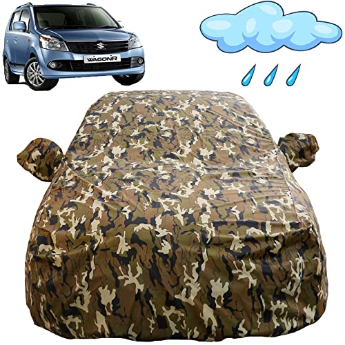 Autofact Waterproof Car Body Cover Compatible with Maruti Wagon r/Wagonr (1999 to 2018) with Mirror Pockets (Camouflage Design) - Image 1