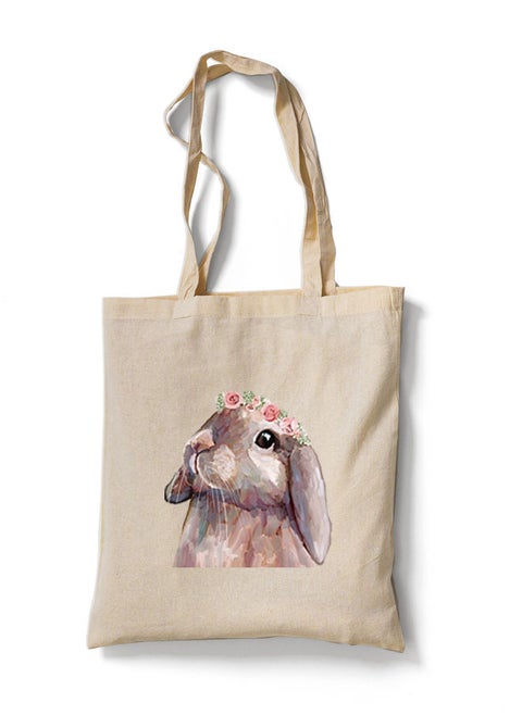 Reusable Eco-Friendly Cotton Canvas Tote Bag/ Shopping/ Shoulder Bag Rabbit