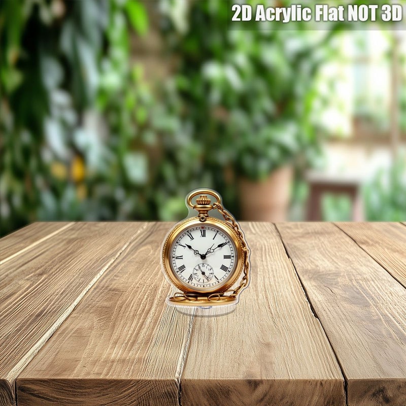 1pc 2D Acrylic Desktop Decoration With Rotating Pocket Watch Theme Design Exquisite Suitable For Home Office Desktop Decoration Or Gift For Clock Enthusiasts Style A - Image 5