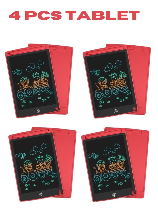 Set of 4 8-Inch Writing Electronic Notepads Erasable Memo Boards for Home Office and Kids Fun Play and Learning  - Image 1
