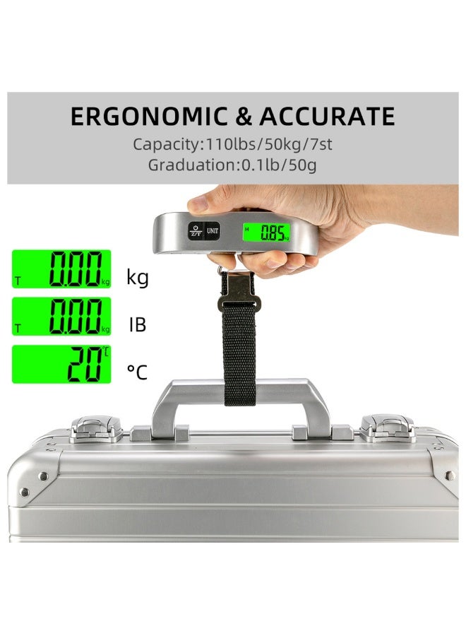 JIHAM Digital Luggage Scale 50kg Portable Hanging Weighing Scale with Backlit LCD Display for Travel, Fishing & Parcel Use - Image 4