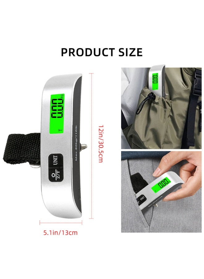 JIHAM Digital Luggage Scale 50kg Portable Hanging Weighing Scale with Backlit LCD Display for Travel, Fishing & Parcel Use - Image 3