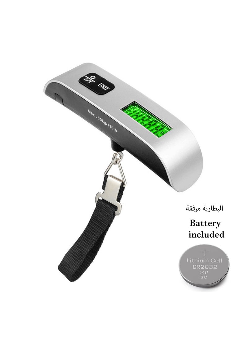 JIHAM Digital Luggage Scale 50kg Portable Hanging Weighing Scale with Backlit LCD Display for Travel, Fishing & Parcel Use - Image 1