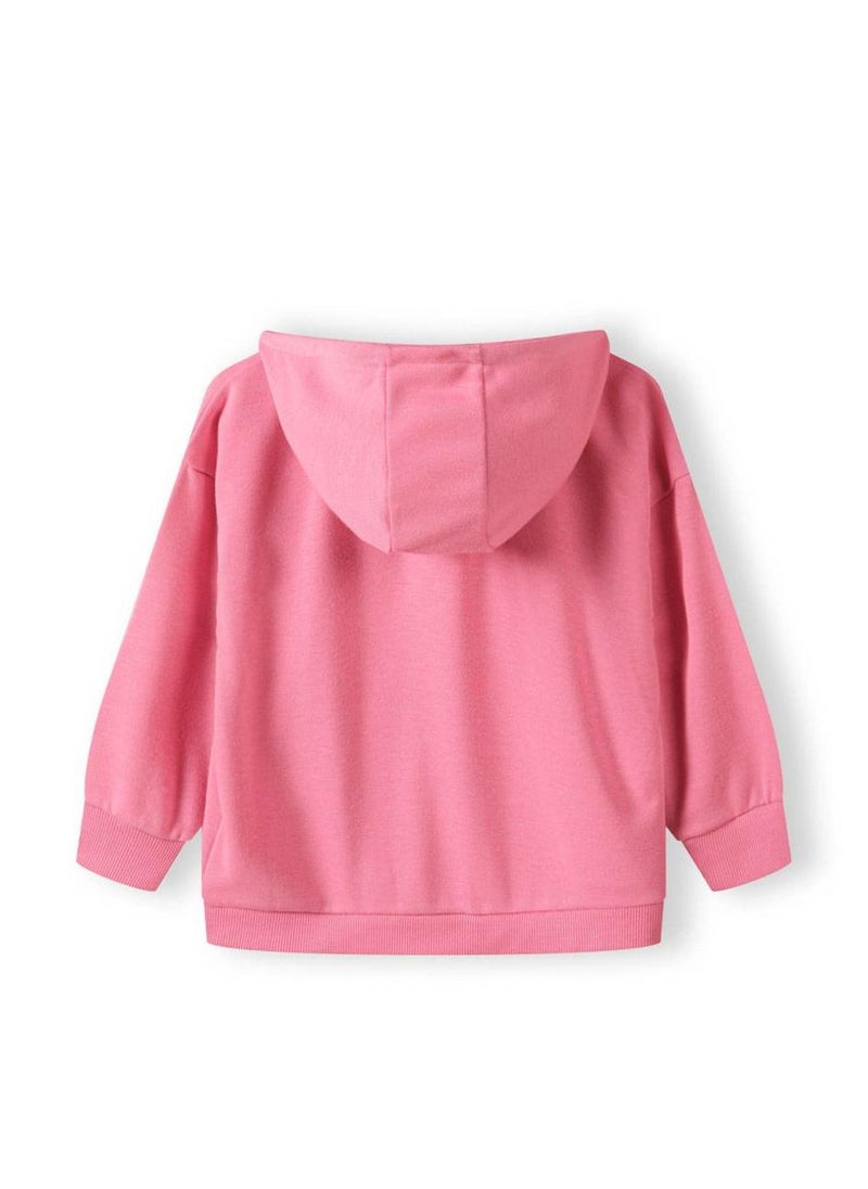 MINOTI Girls Zip-Up Hoodie with Front Pockets and Hood  - Image 3