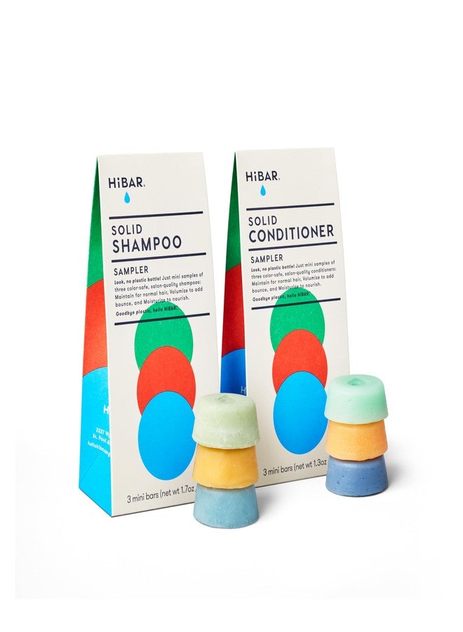 HiBAR - Shampoo & Conditioner Sampler Set - Maintain, Moisturize & Volumize Bars - Travel-Friendly - Salon-Quality Ingredients - Plastic, Soap, Paraben & Sulfate-Free - Color Safe - 6 Mini Solid Bars - Image 1