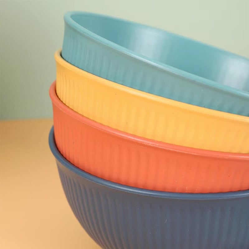 LRUUIDDE Unbreakable Cereal Bowls 24 oz Reusable Wheat Straw Fiber Lightweight Bowls Set  Dishwasher  Microwave Safe  Perfect for SnacksCereal Ice CreamSoup Rice Bowls 4 Pack - Image 3