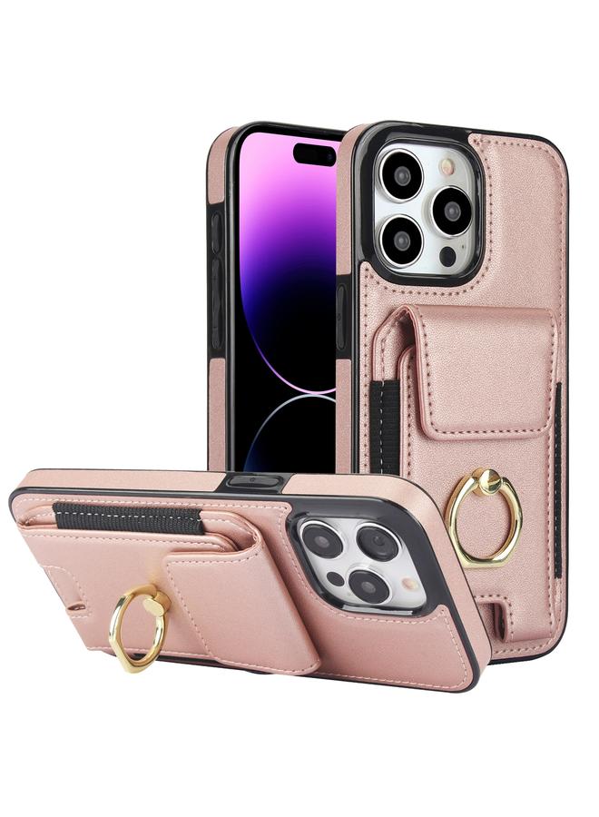 S-TOP Case For iPhone 14 Pro Elastic Card Bag Ring Holder Phone Case - Image 1