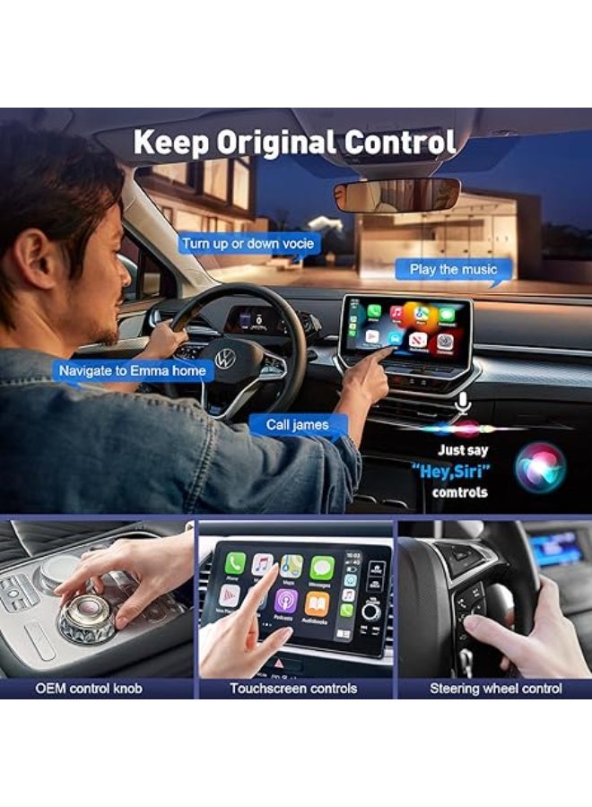 محول CarPlay لاسلكي 2025 – تحويل CarPlay السلكي إلى لاسلكي، يو إس بي صغير، وصّل وشغّل، اتصال سريع ومستقر لهواتف iPhone - Image 2