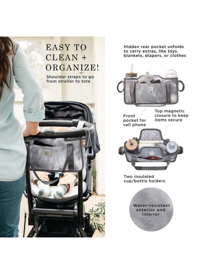 petunia pickle bottom Wander Stroller Caddy ; Perfect Baby Caddy To Keep Everything Organized ; Multiple Carry Positionsfits Most Strollers ; Smoked Swirl Tiedye - Image 3