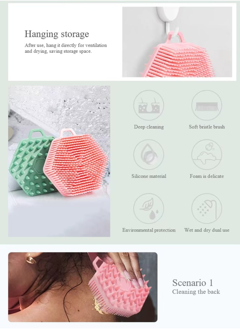 Prime by javaudan Silicone Body Scrubber & Scalp Massager 2 in 1 Exfoliating Shower Brush & Shampoo Brush for Deep Cleansing  - Image 3