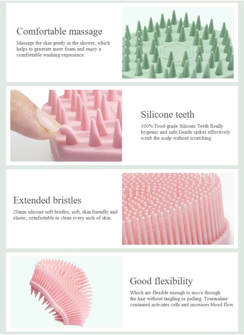 Prime by javaudan Silicone Body Scrubber & Scalp Massager 2 in 1 Exfoliating Shower Brush & Shampoo Brush for Deep Cleansing  - Image 4